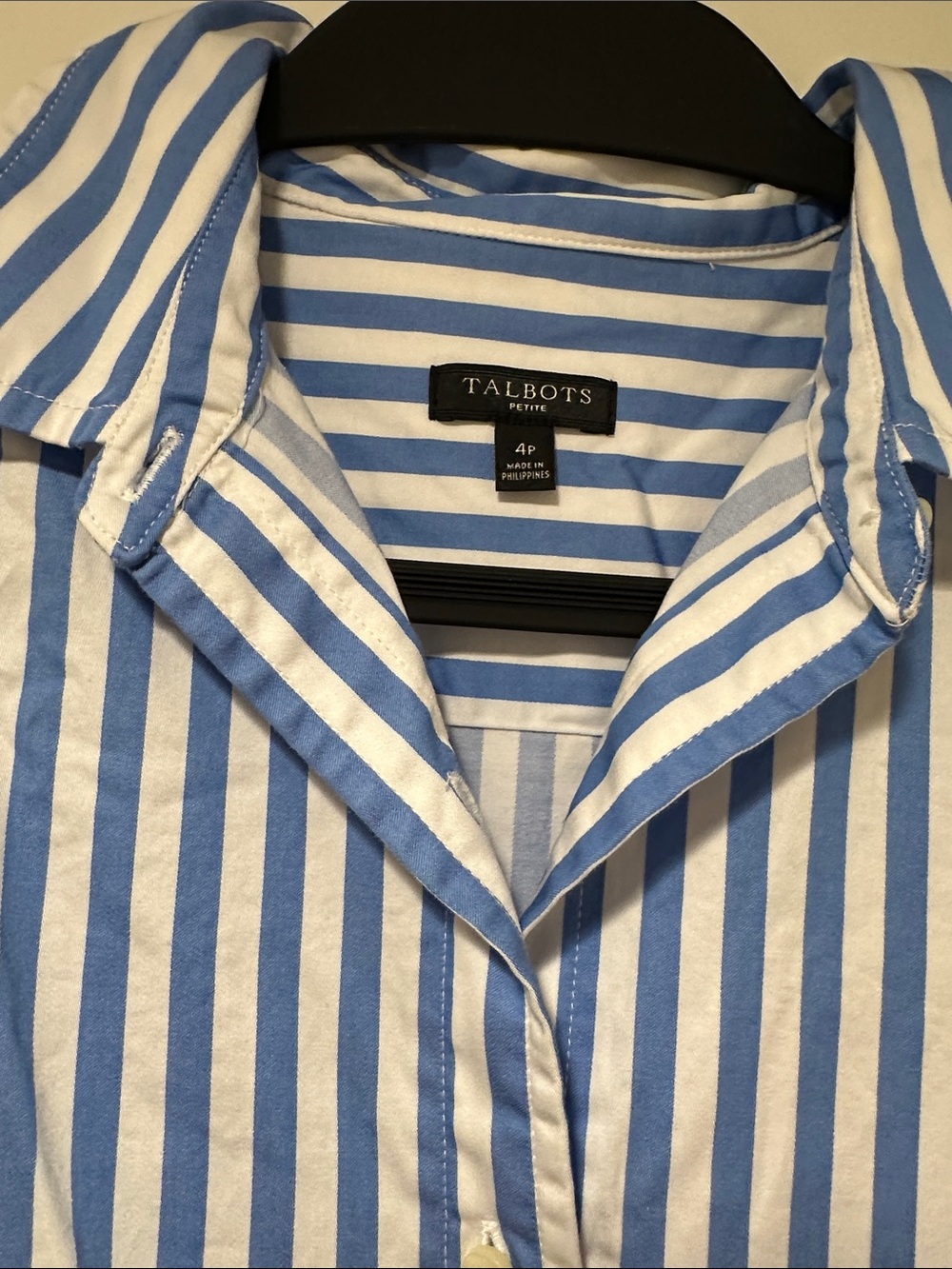 TALBOTS Classic Poplin Shirtdtess - Vertival Stripe Size 4P - Picture 7 of 9
